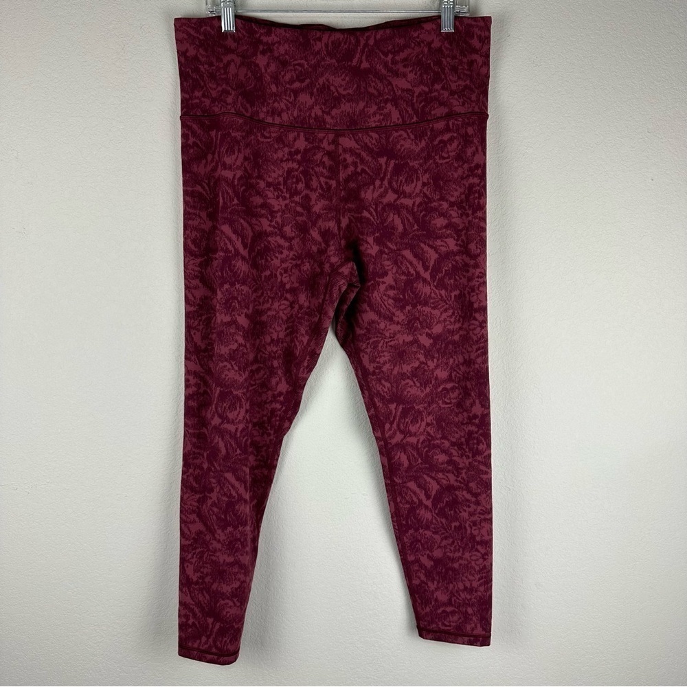 Athleta Dark Pink Elation Textured Athletic Athleisure Tights Leggings Size 2X